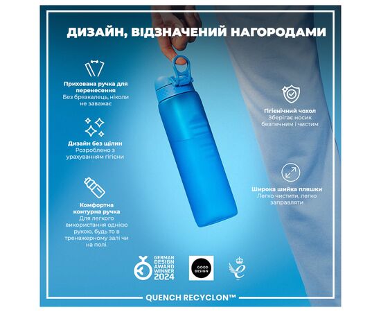 Бутылка для воды ION8 OneTouch 1000 мл BPA Free, Blue (I8RF1000BLU), изображение 4 Бутылка для воды ION8 OneTouch 1000 мл BPA Free, Blue (I8RF1000BLU), изображение 4