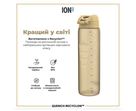 Бутылка для воды ION8 OneTouch 1000 мл BPA Free, Desert (I8RF1000DES), изображение 6 Бутылка для воды ION8 OneTouch 1000 мл BPA Free, Desert (I8RF1000DES), изображение 6