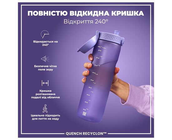 Бутылка для воды ION8 OneTouch 1000 мл BPA Free, Light Purple (I8RF1000PERI), изображение 3 Бутылка для воды ION8 OneTouch 1000 мл BPA Free, Light Purple (I8RF1000PERI), изображение 3
