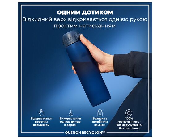 Бутылка для воды ION8 OneTouch 1000 мл BPA Free, Navy (I8RF1000NAV), изображение 2 Бутылка для воды ION8 OneTouch 1000 мл BPA Free, Navy (I8RF1000NAV), изображение 2