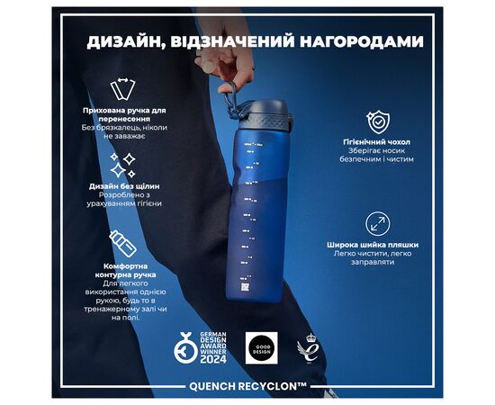 Бутылка для воды ION8 OneTouch 1000 мл BPA Free, Navy (I8RF1000NAV), изображение 4 Бутылка для воды ION8 OneTouch 1000 мл BPA Free, Navy (I8RF1000NAV), изображение 4