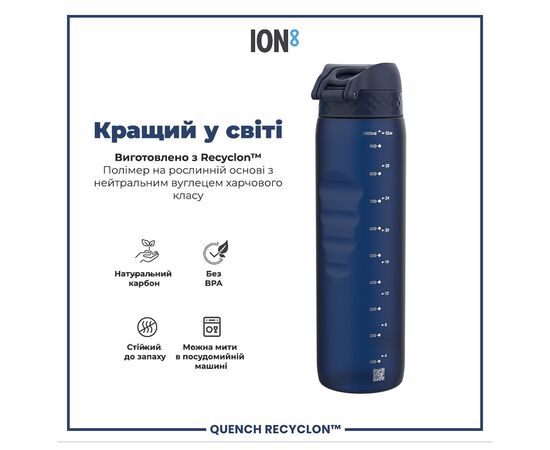 Бутылка для воды ION8 OneTouch 1000 мл BPA Free, Navy (I8RF1000NAV), изображение 6 Бутылка для воды ION8 OneTouch 1000 мл BPA Free, Navy (I8RF1000NAV), изображение 6