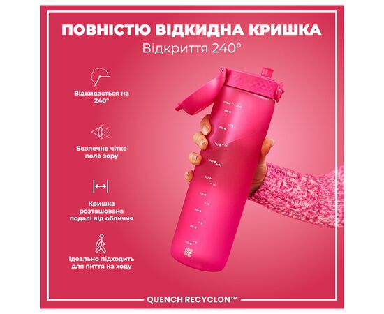 Бутылка для воды ION8 OneTouch 1000 мл BPA Free, Pink (I8RF1000PIN), изображение 3 Бутылка для воды ION8 OneTouch 1000 мл BPA Free, Pink (I8RF1000PIN), изображение 3