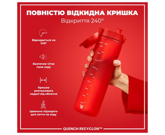 Бутылка для воды ION8 OneTouch 1000 мл BPA Free, Red (I8RF1000RED), изображение 3 Бутылка для воды ION8 OneTouch 1000 мл BPA Free, Red (I8RF1000RED), изображение 3