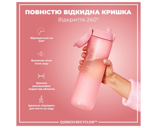 Бутылка для воды ION8 OneTouch 1000 мл BPA Free, Rose Quartz (I8RF1000ROS), изображение 3 Бутылка для воды ION8 OneTouch 1000 мл BPA Free, Rose Quartz (I8RF1000ROS), изображение 3