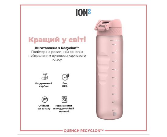Бутылка для воды ION8 OneTouch 1000 мл BPA Free, Rose Quartz (I8RF1000ROS), изображение 6 Бутылка для воды ION8 OneTouch 1000 мл BPA Free, Rose Quartz (I8RF1000ROS), изображение 6