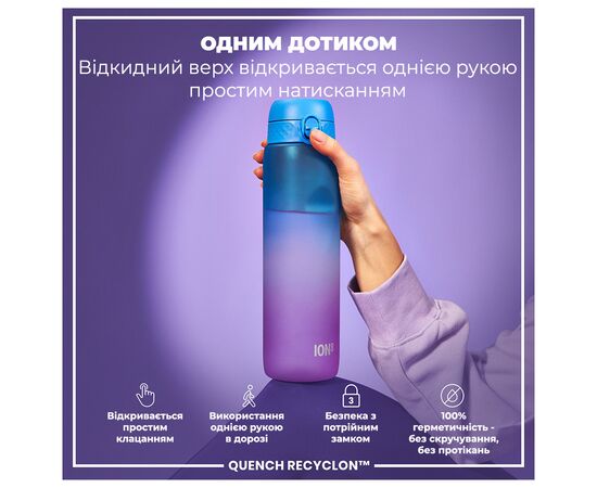 Бутылка для воды ION8 OneTouch Times To Drink 1000 мл BPA Free, Blue & Pink (I8RF1000PBPMOT), изображение 2 Бутылка для воды ION8 OneTouch Times To Drink 1000 мл BPA Free, Blue & Pink (I8RF1000PBPMOT), изображение 2