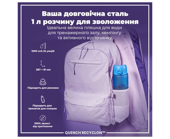 Бутылка для воды ION8 OneTouch Times To Drink 1000 мл BPA Free, Blue & Pink (I8RF1000PBPMOT), изображение 5 Бутылка для воды ION8 OneTouch Times To Drink 1000 мл BPA Free, Blue & Pink (I8RF1000PBPMOT), изображение 5