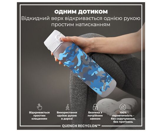 Бутылка для воды ION8 OneTouch Times To Drink 1000 мл BPA Free, Camo (I8RF1000PICAMO), изображение 2 Бутылка для воды ION8 OneTouch Times To Drink 1000 мл BPA Free, Camo (I8RF1000PICAMO), изображение 2