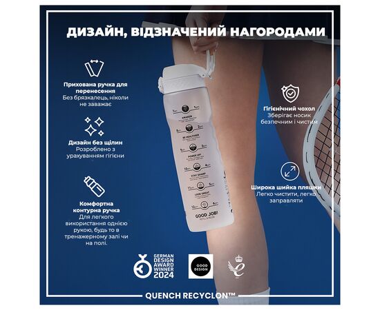Бутылка для воды ION8 OneTouch Times To Drink 1000 мл BPA Free, Ice (I8RF1000PIMOT2), изображение 4 Бутылка для воды ION8 OneTouch Times To Drink 1000 мл BPA Free, Ice (I8RF1000PIMOT2), изображение 4