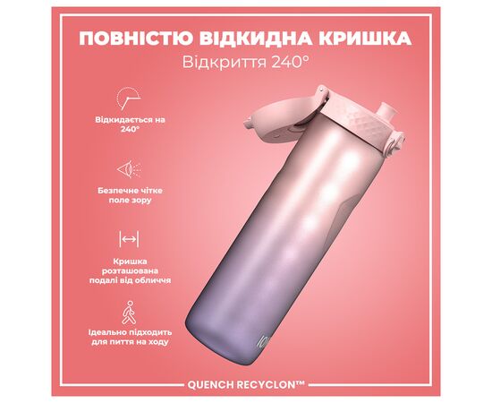 Бутылка для воды ION8 OneTouch Times To Drink 1000 мл BPA Free, Periwinkle &Rose (I8RF1000PPRMOT), изображение 3 Бутылка для воды ION8 OneTouch Times To Drink 1000 мл BPA Free, Periwinkle &Rose (I8RF1000PPRMOT), изображение 3