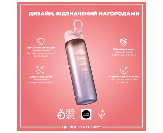 Бутылка для воды ION8 OneTouch Times To Drink 1000 мл BPA Free, Periwinkle &Rose (I8RF1000PPRMOT), изображение 4 Бутылка для воды ION8 OneTouch Times To Drink 1000 мл BPA Free, Periwinkle &Rose (I8RF1000PPRMOT), изображение 4