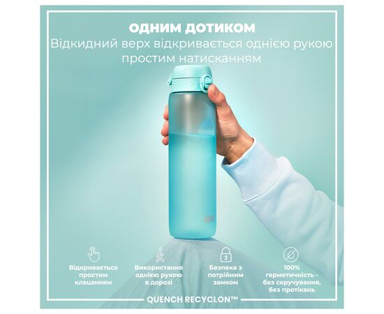 Бутылка для воды ION8 OneTouch Times To Drink 1000 мл BPA Free, Sonic Blue (I8RF1000PBMOT2), изображение 2 Бутылка для воды ION8 OneTouch Times To Drink 1000 мл BPA Free, Sonic Blue (I8RF1000PBMOT2), изображение 2