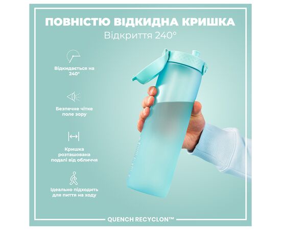 Бутылка для воды ION8 OneTouch Times To Drink 1000 мл BPA Free, Sonic Blue (I8RF1000PBMOT2), изображение 3 Бутылка для воды ION8 OneTouch Times To Drink 1000 мл BPA Free, Sonic Blue (I8RF1000PBMOT2), изображение 3