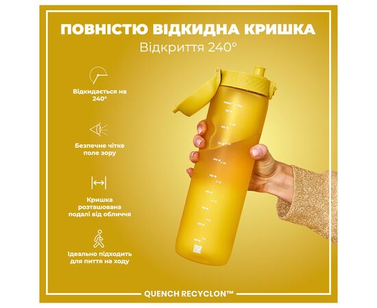 Бутылка для воды ION8 OneTouch 1000 мл BPA Free, Yellow (I8RF1000YEL), изображение 3 Бутылка для воды ION8 OneTouch 1000 мл BPA Free, Yellow (I8RF1000YEL), изображение 3