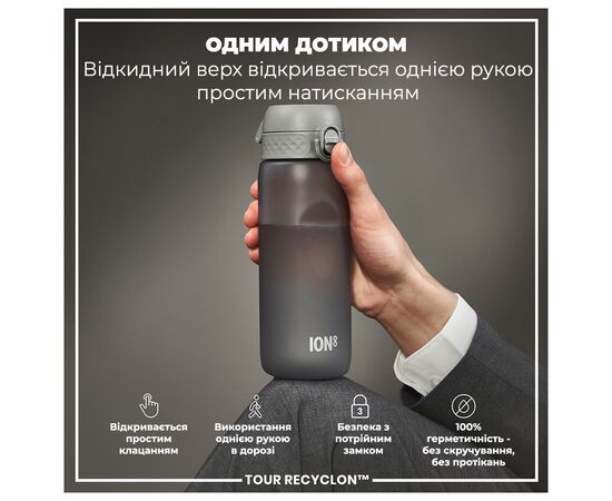 Бутылка для воды ION8 OneTouch 750 мл BPA Free, Grey (I8RF750GRY), изображение 2 Бутылка для воды ION8 OneTouch 750 мл BPA Free, Grey (I8RF750GRY), изображение 2