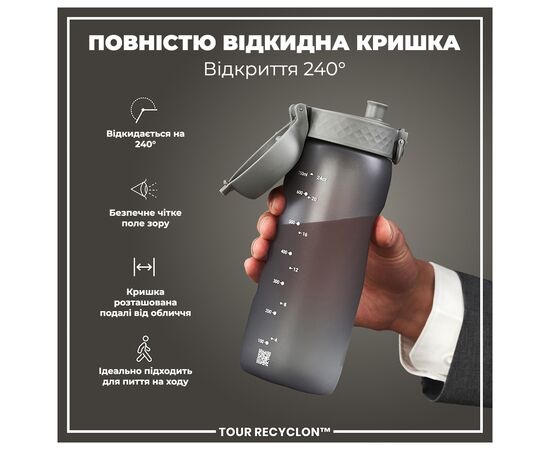 Бутылка для воды ION8 OneTouch 750 мл BPA Free, Grey (I8RF750GRY), изображение 3 Бутылка для воды ION8 OneTouch 750 мл BPA Free, Grey (I8RF750GRY), изображение 3