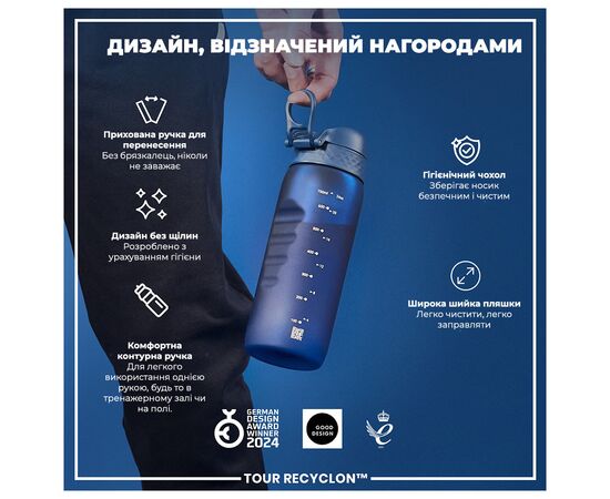 Бутылка для воды ION8 OneTouch 750 мл BPA Free, Navy (I8RF750NAV), изображение 4 Бутылка для воды ION8 OneTouch 750 мл BPA Free, Navy (I8RF750NAV), изображение 4