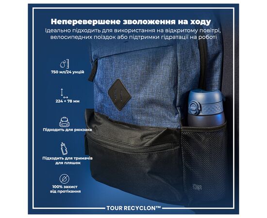 Бутылка для воды ION8 OneTouch 750 мл BPA Free, Navy (I8RF750NAV), изображение 5 Бутылка для воды ION8 OneTouch 750 мл BPA Free, Navy (I8RF750NAV), изображение 5