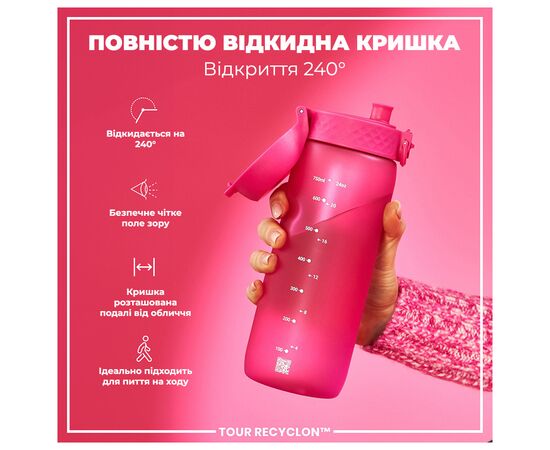 Бутылка для воды ION8 OneTouch 750 мл BPA Free, Pink (I8RF750PIN), изображение 3 Бутылка для воды ION8 OneTouch 750 мл BPA Free, Pink (I8RF750PIN), изображение 3