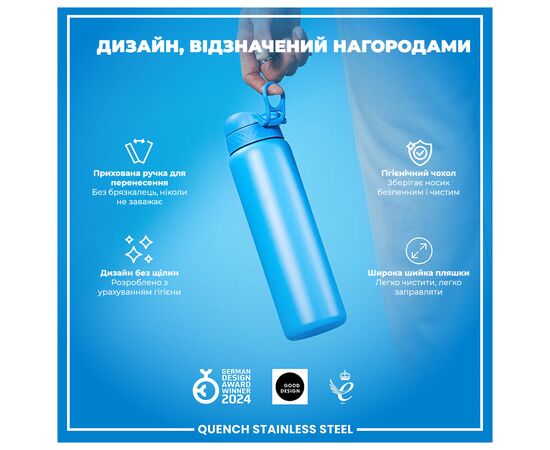 Пляшка для води ION8 OneTouch Stainless Steel 1200 мл Blue (I8SS1000BLU), зображення 4 Пляшка для води ION8 OneTouch Stainless Steel 1200 мл Blue (I8SS1000BLU), зображення 4
