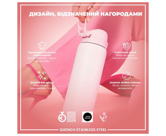 Пляшка для води ION8 OneTouch Stainless Steel 1200 мл Lilac Dusk (I8SS1000LIL2), зображення 4 Пляшка для води ION8 OneTouch Stainless Steel 1200 мл Lilac Dusk (I8SS1000LIL2), зображення 4