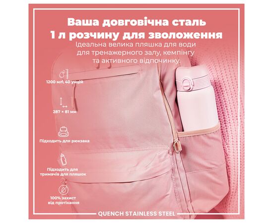 Пляшка для води ION8 OneTouch Stainless Steel 1200 мл Lilac Dusk (I8SS1000LIL2), зображення 5 Пляшка для води ION8 OneTouch Stainless Steel 1200 мл Lilac Dusk (I8SS1000LIL2), зображення 5