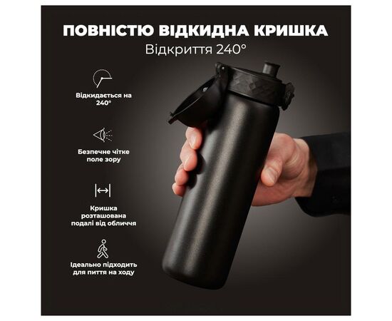 Бутылка для воды ION8 OneTouch Vacuum Insulated 500 мл Black (I8TS500BLK), изображение 3 Бутылка для воды ION8 OneTouch Vacuum Insulated 500 мл Black (I8TS500BLK), изображение 3