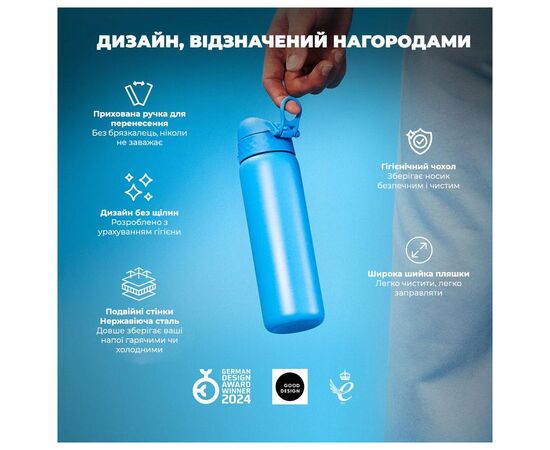 Пляшка для води ION8 OneTouch Vacuum Insulated 500 мл Blue (I8TS500BLU), зображення 4 Пляшка для води ION8 OneTouch Vacuum Insulated 500 мл Blue (I8TS500BLU), зображення 4