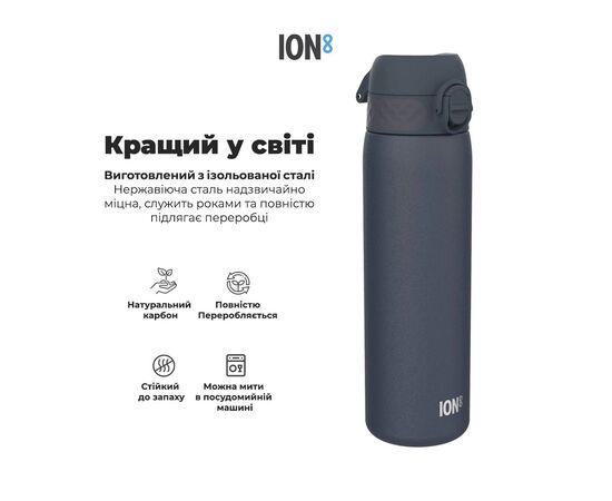Бутылка для воды ION8 OneTouch Vacuum Insulated 500 мл Navy (I8TS500NAVY), изображение 10 Бутылка для воды ION8 OneTouch Vacuum Insulated 500 мл Navy (I8TS500NAVY), изображение 10