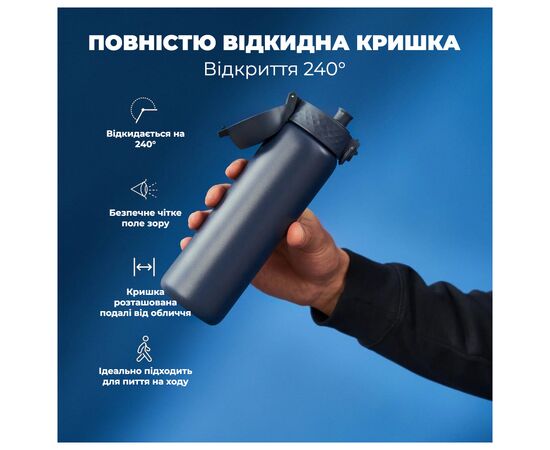 Бутылка для воды ION8 OneTouch Vacuum Insulated 500 мл Navy (I8TS500NAVY), изображение 7 Бутылка для воды ION8 OneTouch Vacuum Insulated 500 мл Navy (I8TS500NAVY), изображение 7