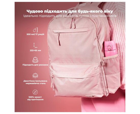 Бутылка для воды ION8 OneTouch Vacuum Insulated 500 мл Rose Bloom (I8TS500ROSEB), изображение 5 Бутылка для воды ION8 OneTouch Vacuum Insulated 500 мл Rose Bloom (I8TS500ROSEB), изображение 5