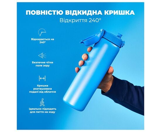 Бутылка для воды ION8 OneTouch Vacuum Insulated 920 мл Blue (I8TS1000BLU), изображение 3 Бутылка для воды ION8 OneTouch Vacuum Insulated 920 мл Blue (I8TS1000BLU), изображение 3