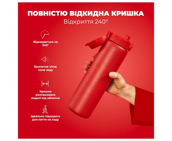 Бутылка для воды ION8 OneTouch Vacuum Insulated 920 мл Red (I8TS1000Red), изображение 3 Бутылка для воды ION8 OneTouch Vacuum Insulated 920 мл Red (I8TS1000Red), изображение 3