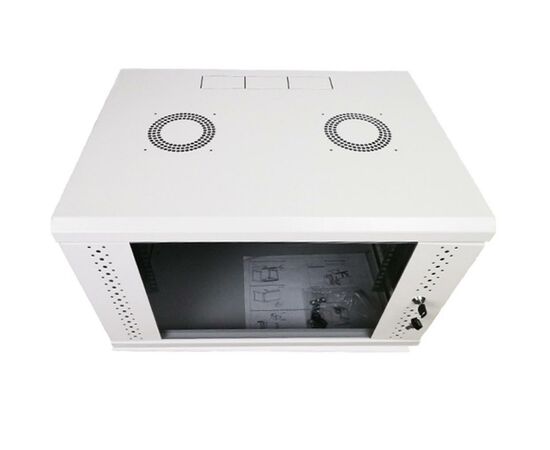 Шкаф настенный Eserver 4U 19" 600х350х284 (Ш*Г*В), сктекло, серая (ES-Е435G), изображение 4 Шкаф настенный Eserver 4U 19" 600х350х284 (Ш*Г*В), сктекло, серая (ES-Е435G), изображение 4