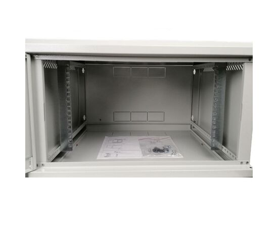 Шкаф настенный Eserver 4U 19" 600х350х284 (Ш*Г*В), сктекло, серая (ES-Е435G), изображение 5 Шкаф настенный Eserver 4U 19" 600х350х284 (Ш*Г*В), сктекло, серая (ES-Е435G), изображение 5