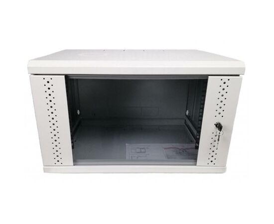 Шкаф настенный Eserver 4U 19" 600х350х284 (Ш*Г*В), сктекло, серая (ES-Е435G)