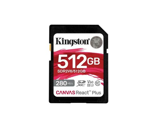Карта памяти Kingston 512GB SDXC class 10 UHS-II U3 Canvas React Plus (SDR2V6/512GB)