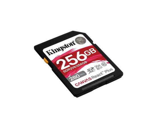 Карта памяти Kingston 256GB SDXC class 10 UHS-II U3 Canvas React Plus (SDR2V6/256GB), изображение 2 Карта памяти Kingston 256GB SDXC class 10 UHS-II U3 Canvas React Plus (SDR2V6/256GB), изображение 2