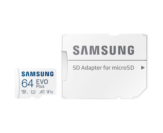 Карта памяти Samsung 64GB microSD class 10 UHS-I U3 V30 A2 EVO Plus (MB-MC64SA/EU), изображение 3
