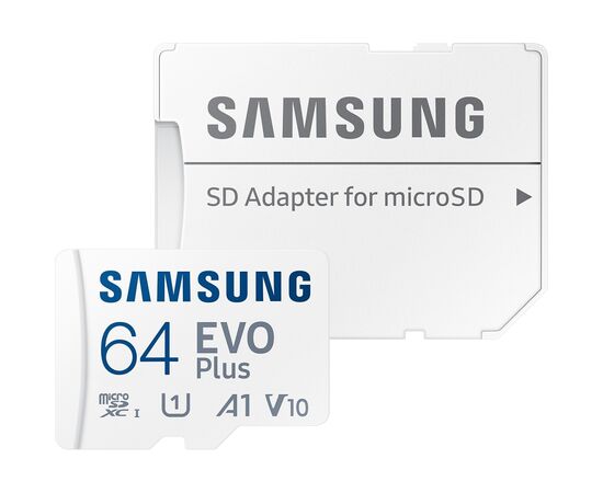 Карта памяти Samsung 64GB microSD class 10 UHS-I U3 V30 A2 EVO Plus (MB-MC64SA/EU)