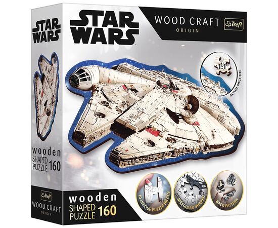 Пазл Trefl Wooden Star Wars Тисячолітній сокіл 160 елементів (5900511201895)