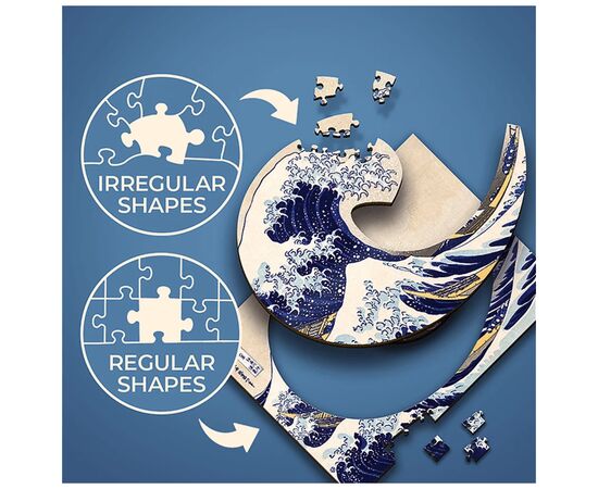 Пазл Trefl Wooden Велика хвиля біля Канагави 200 елементів (5900511202502), зображення 4 Пазл Trefl Wooden Велика хвиля біля Канагави 200 елементів (5900511202502), зображення 4