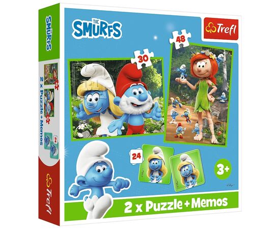 Пазл Trefl The Smurfs Смурфикам весело 2 in 1+memos (5900511936568)
