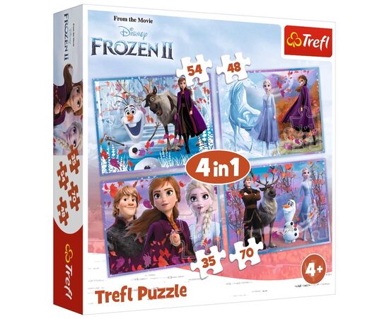 Пазл Trefl Frozen Путешествие в неизвестное 4 in 1 (35, 48, 54, 70) элемента (5900511343236)