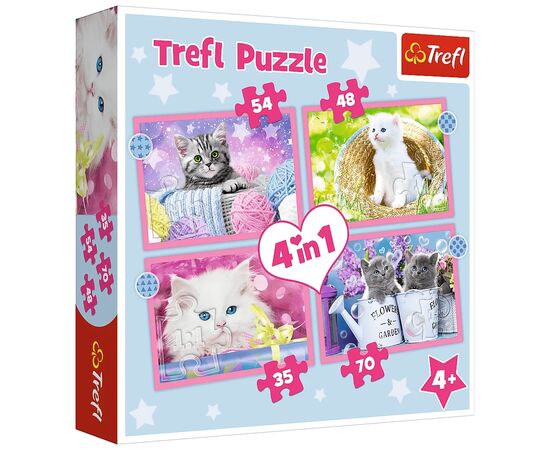 Пазл Trefl Забавные коты 4 in 1 (35, 48, 54, 70) элемента (5900511343960)