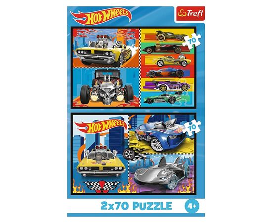 Пазл Trefl Hot Wheels Игрушечные машинки 2x70 (5900511344424), изображение 4 Пазл Trefl Hot Wheels Игрушечные машинки 2x70 (5900511344424), изображение 4