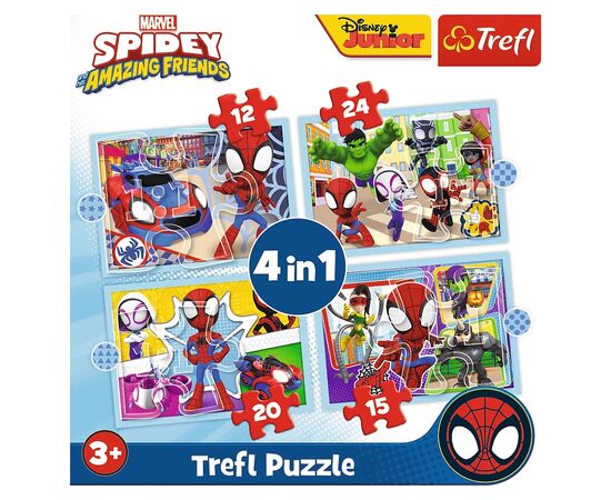 Пазл Trefl Spiderman Команда Спайда 4 in 1 (12, 15, 20, 24) элемента (5900511346114), изображение 6 Пазл Trefl Spiderman Команда Спайда 4 in 1 (12, 15, 20, 24) элемента (5900511346114), изображение 6