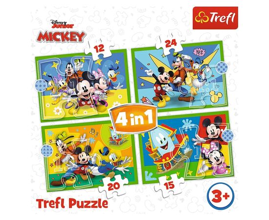 Пазл Trefl Mickey&friends Среди друзей 4 in 1 (12, 15, 20, 24) элемента (5900511346169), изображение 6 Пазл Trefl Mickey&friends Среди друзей 4 in 1 (12, 15, 20, 24) элемента (5900511346169), изображение 6