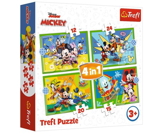 Пазл Trefl Mickey&friends Среди друзей 4 in 1 (12, 15, 20, 24) элемента (5900511346169)